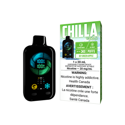 CHILLA BY ZILLA DISPOSABLE - ICY GREEN APPLE (5PCS/CTN) [ON]