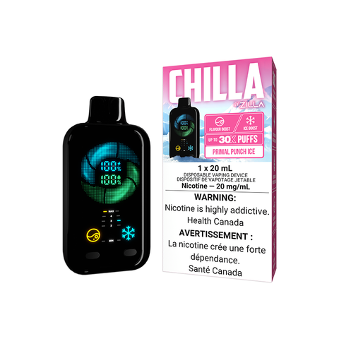 CHILLA BY ZILLA DISPOSABLE - PRIMAL PUNCH ICE (5PCS/CTN)