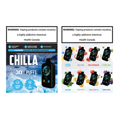 CHILLA BY ZILLA FLAVOUR MENU