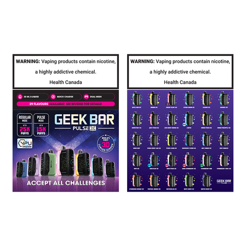 GEEK BAR PULSE X FLAVOUR MENU