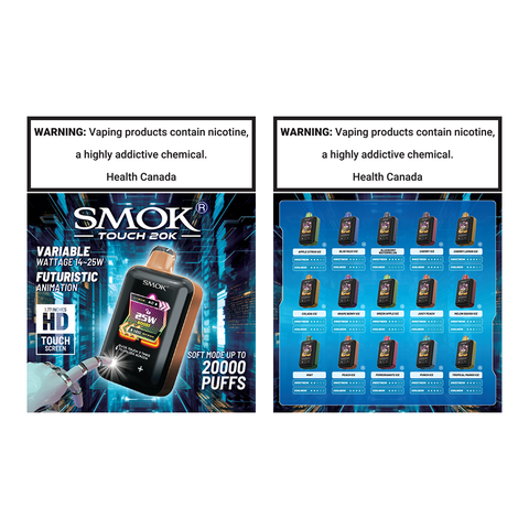 SMOK TOUCH 20K FLAVOUR MENU