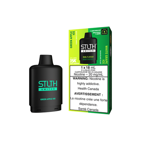 STLTH SWITCH POD PACK - GREEN APPLE ICE AND WHITE GRAPE ICE (5PC/CTN) [AB]