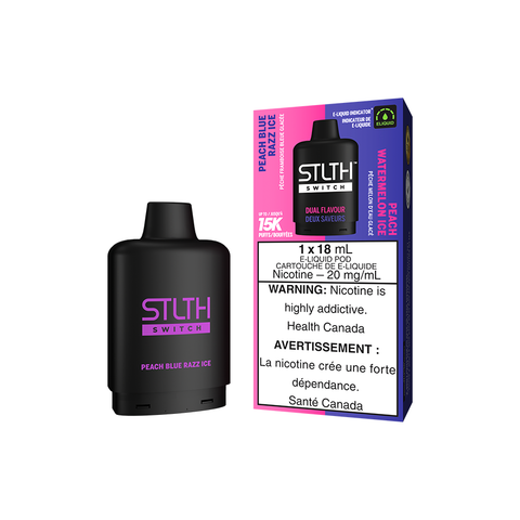 STLTH SWITCH POD PACK - PEACH BLUE RAZZ ICE AND PEACH WATERMELON ICE (5PC/CTN) [AB]