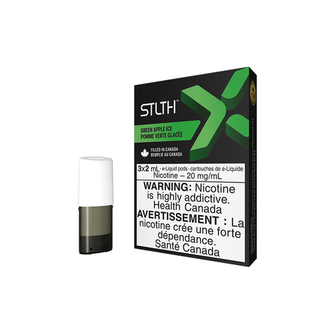 STLTH X POD PACK GREEN APPLE ICE (3 PACK) [ON]