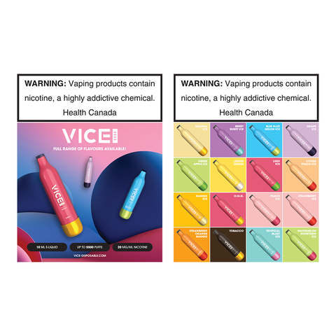 VICE 5500 FLAVOUR MENU