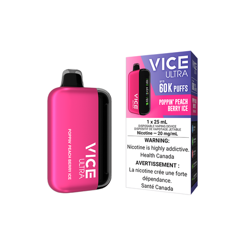 VICE ULTRA DISPOSABLE - POPPIN' PEACH BERRY ICE (4PCS/CTN) [AB]